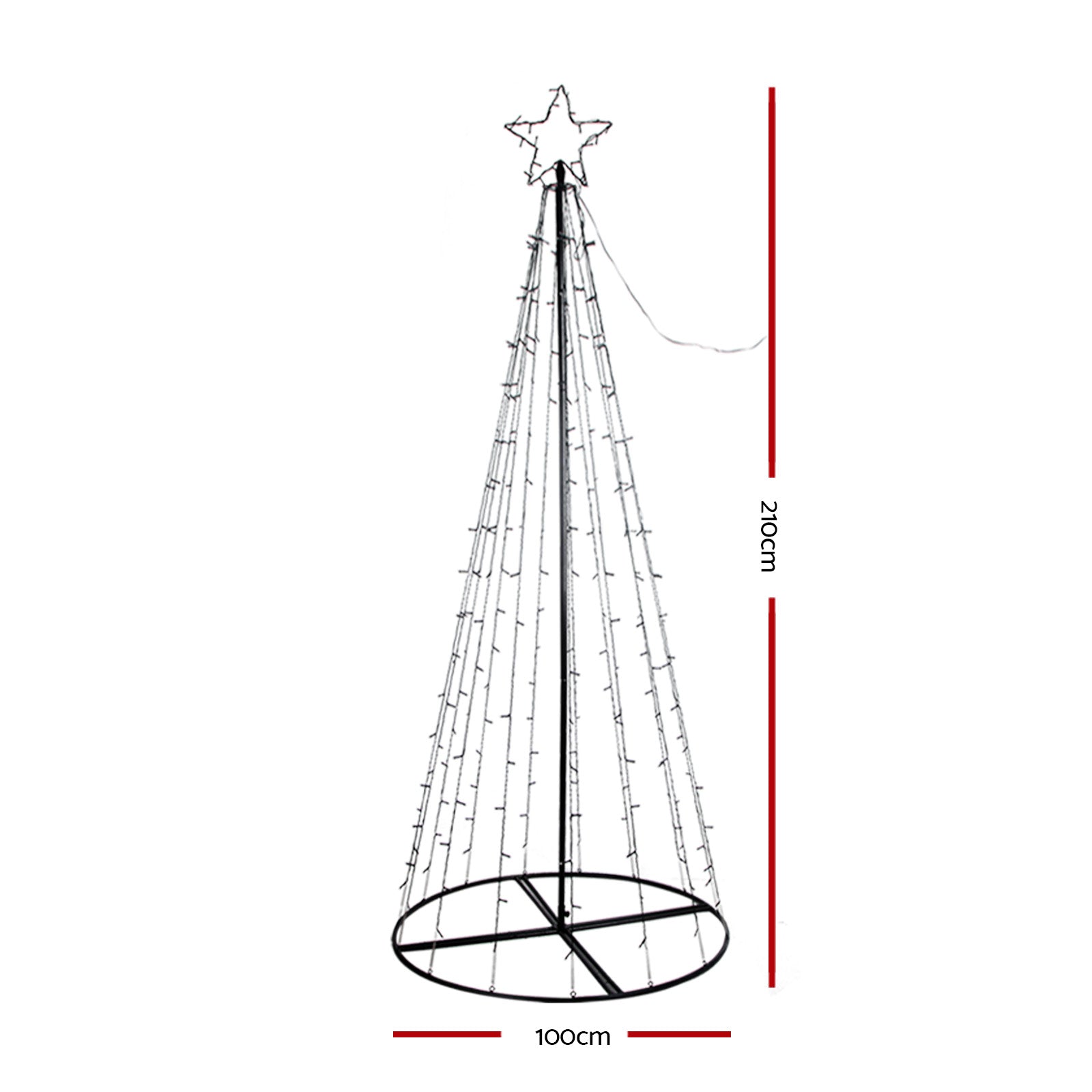 2.1M Christmas Tree 264 LED Solar Jingle Jollys-ACT