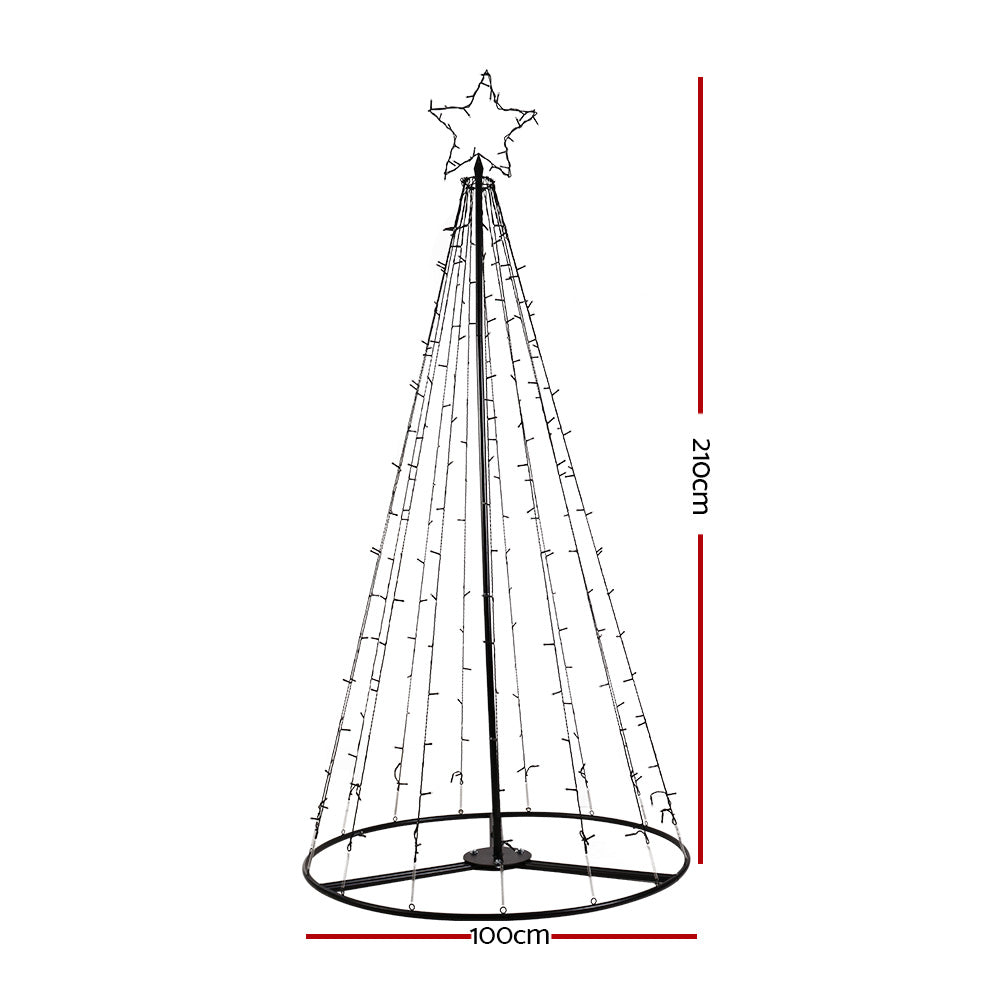 2.1M Christmas Tree LED Solar Warm Jingle Jollys-QLD_Metro