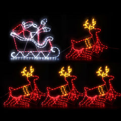 1X Christmas Lights Reindeer Sleigh 806 LED Decorations Jingle Jollys-NSW_Rural