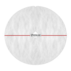 Jingle Jollys Christmas Tree Skirt 120cm Plush Xmas Fluffy Ornaments Decor White