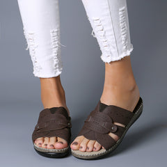 Women Casual Soft Hollow Stitching Flat Sandals