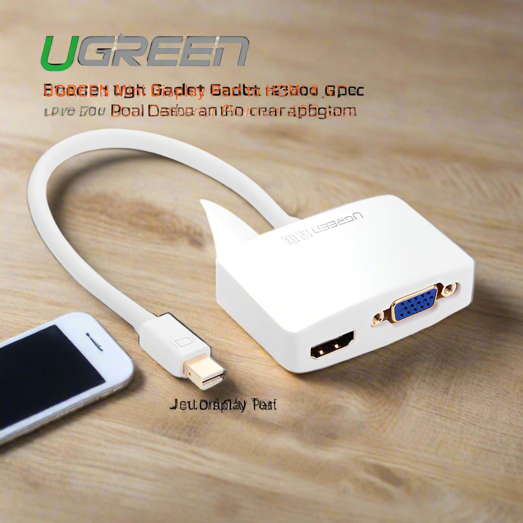 UGreen Mini Display Port to HDMI & VGA Dual Converter Premium ABS case (10427 )