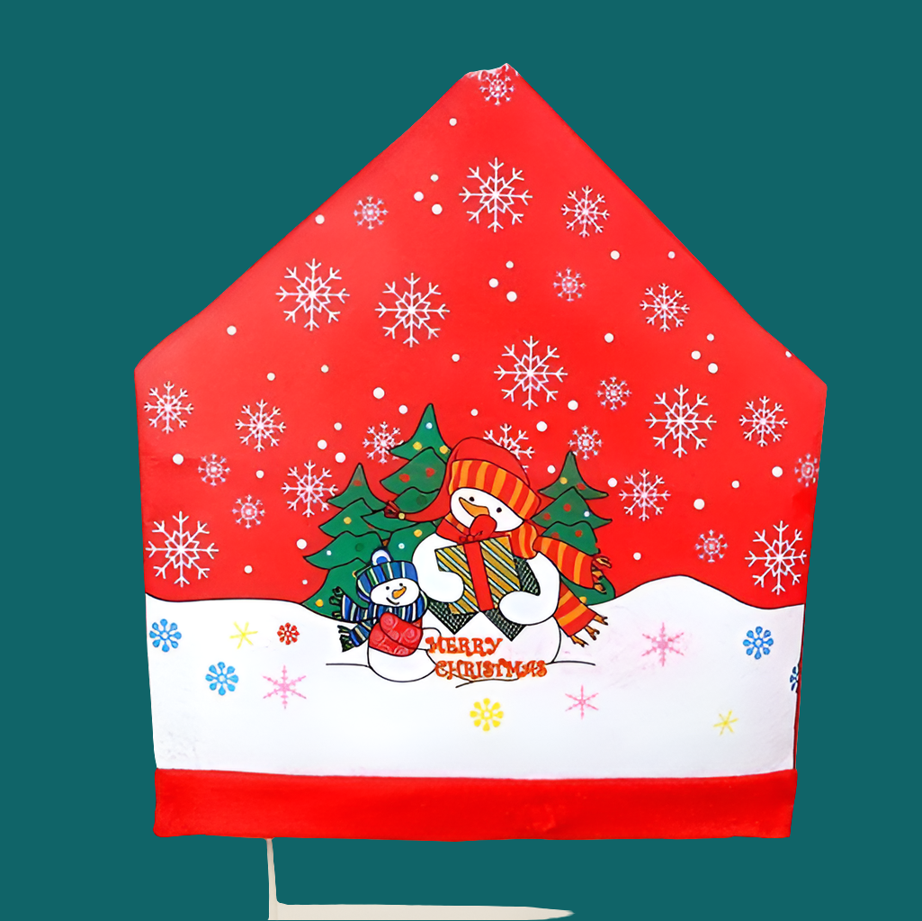 10x Christmas Chair Covers Dinner Table Santa Hat Snowman Home D̩cor Ornaments, Snowman (10 Chair Covers)-TAS_Metro