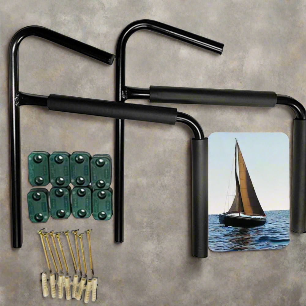 2Pcs Kayak Wall Rack Carrier Canoe Paddle Surfboard Holder Wall Mount Shelf-TAS_Metro