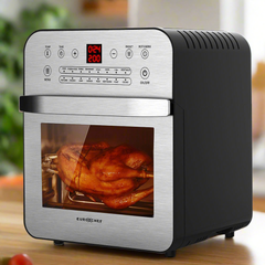 EUROCHEF 16L Digital Air Fryer Electric Airfryer Rotisserie Large Big Dry Cooker, Silver-NSW_Metro