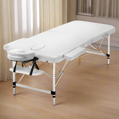 Zenses Massage Table 75cm Portable 2 Fold Aluminium Beauty Bed White-QLD_Rural