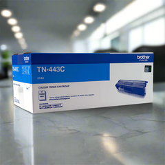 BROTHER TN-443C Colour Laser Toner - High Yield Cyan - to suit HL-L8260CDN/8360CDW MFC-L8690CDW/L8900CDW - 4,000 Pages