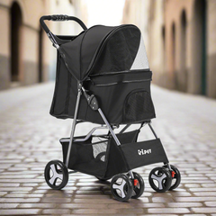 i.Pet 4 Wheel Pet Stroller - Black