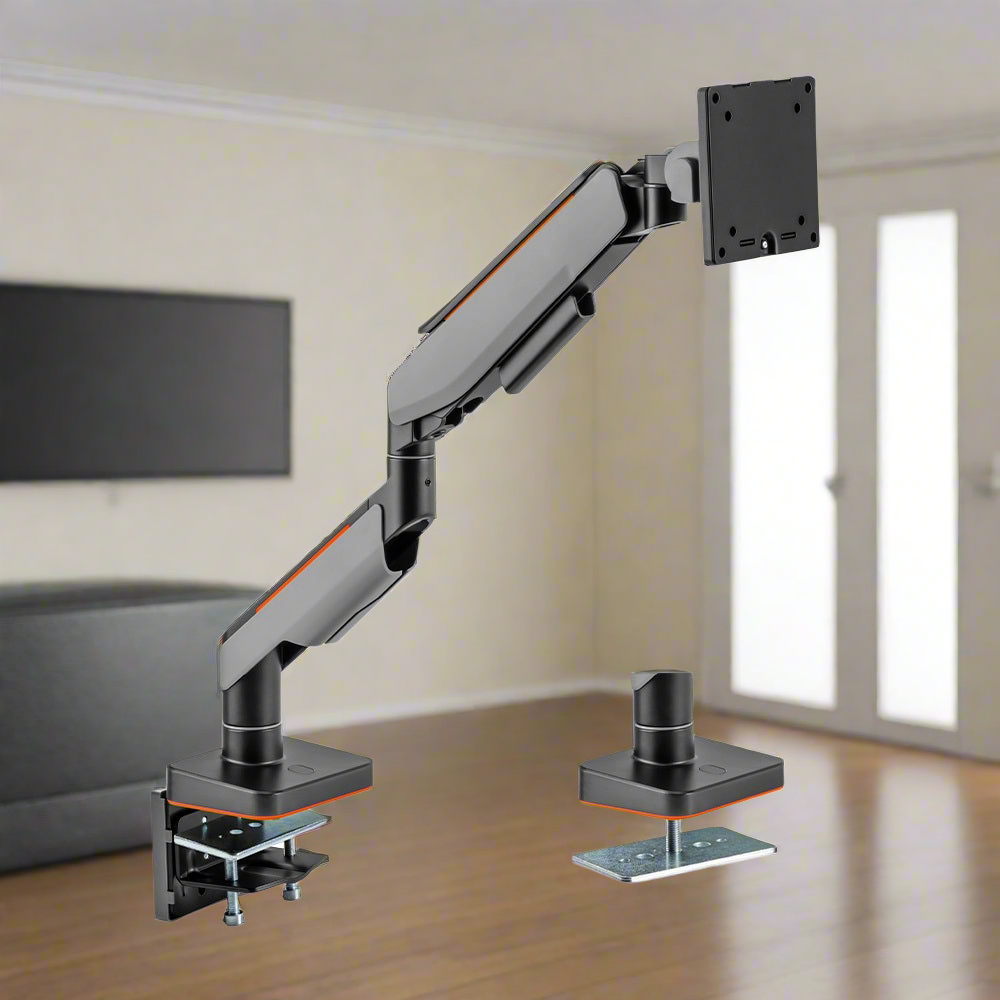 BRATECK Single Heavy-Duty Gaming Monitor Arm Fit Most 17'-49' Monitor Up to 20KG VESA 75x75,100x100