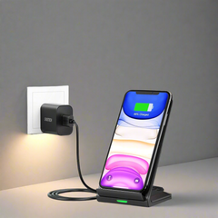 CHOETECH T524S 10W/7.5W Fast Wireless Charging Stand with AC Adapter