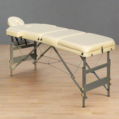 YES4HOMES 3 Fold Portable Aluminium Massage Table Massage Bed Beauty Therapy Beige-SA_Metro