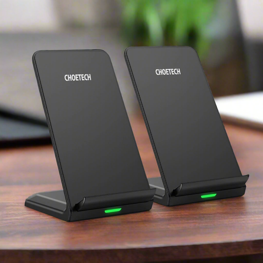 CHOETECH MIX00093 Fast Wireless Charging Stand 10W Qi-Certified T524S 2-Pack