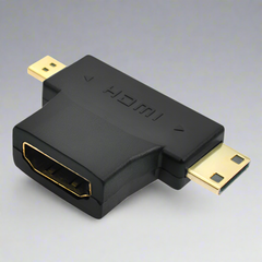 2in1 Mini HDMI Micro HDMI Male to HDMI Female Adapter Converter 1080P