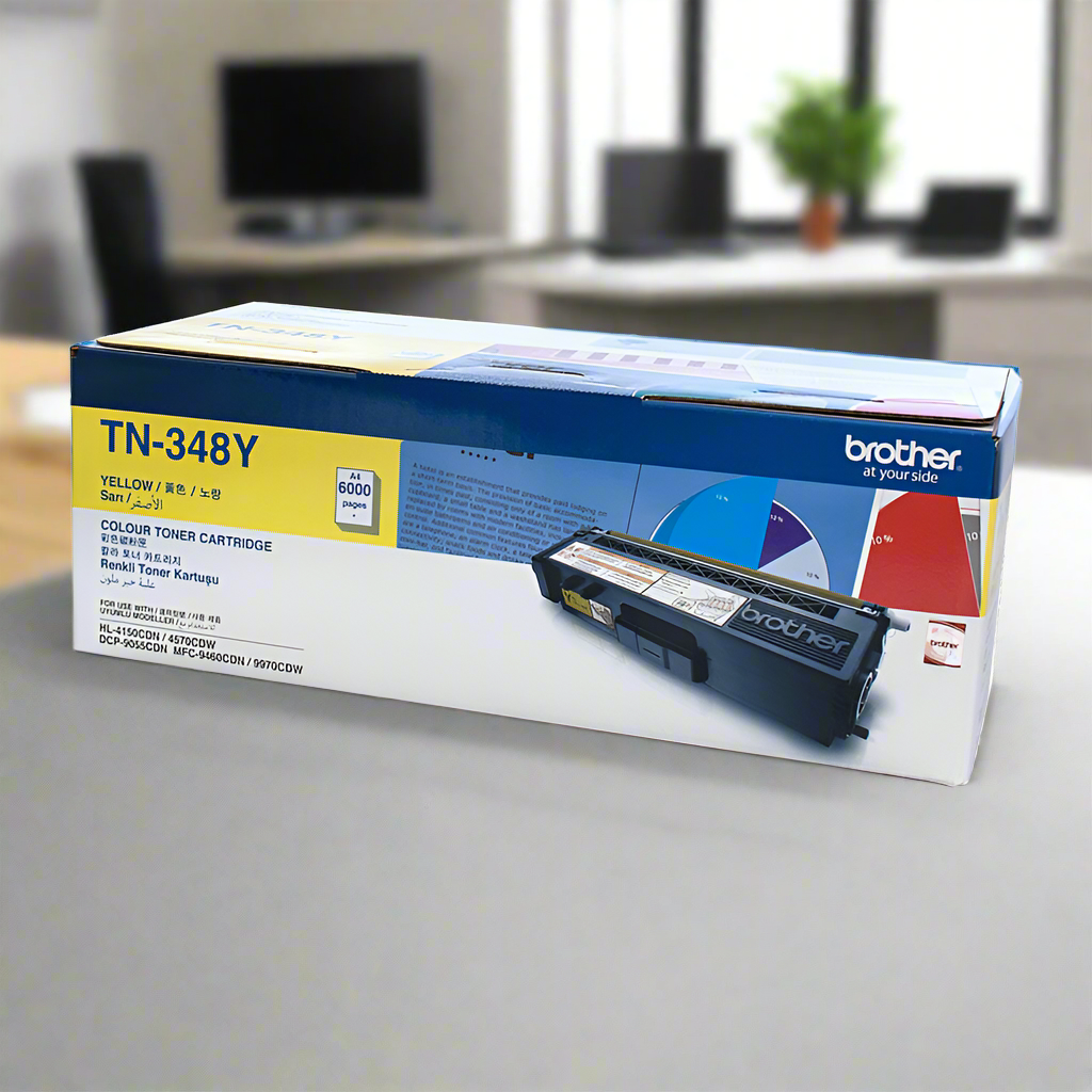Brother TN-348Y Colour Laser Toner - Super High Yield Yellow- HL-4150CDN/4570CDW, DCP-9055CDN, MFC-9460CDN/9970CDW - 6000 pages