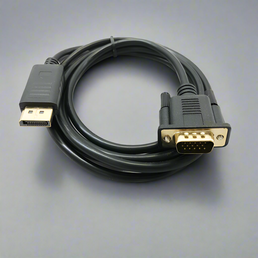 1.8M Display Port DP Male To VGA/M Cable Converter Connector Adaptor