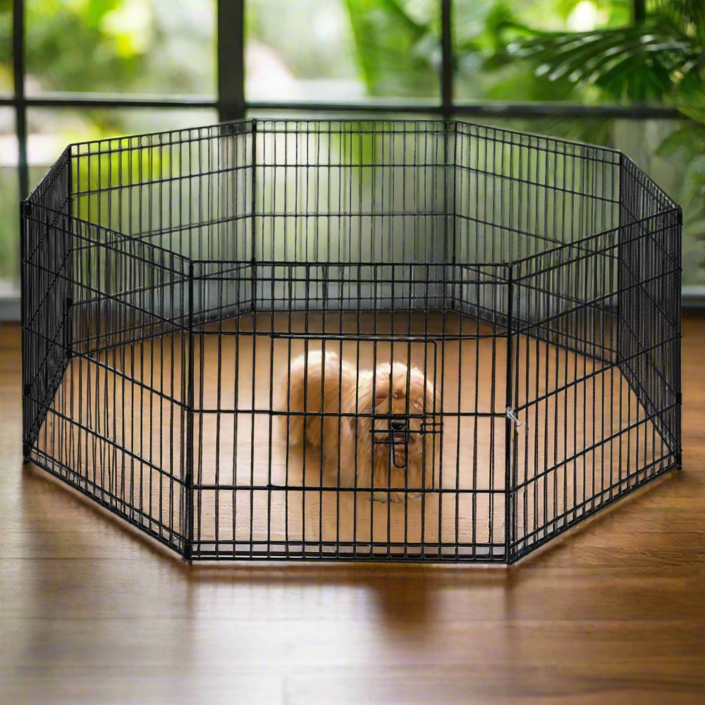 i.Pet 2x24" 8 Panel Dog Playpen Pet Fence Exercise Cage Enclosure Play Pen