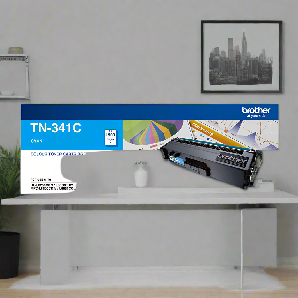 Brother TN-341C Colour Laser Toner - Standard Cyan, HL-L8250CDN/8350CDW MFC-L8600CDW/L8850CDW - 1500 Pages