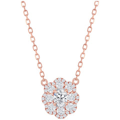 18KT Rose Gold 1.00ctw Diamond Fashion Necklace