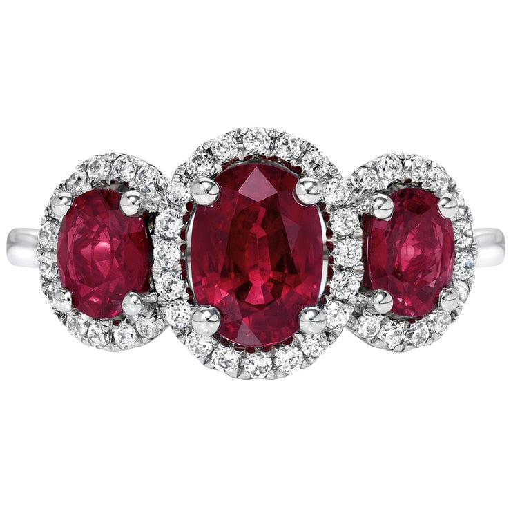 18KT White Gold Ruby And Diamond Ring