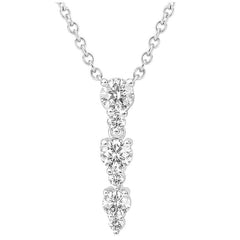 18KT White Gold 0.38ctw Diamond Cable Chain Pendant