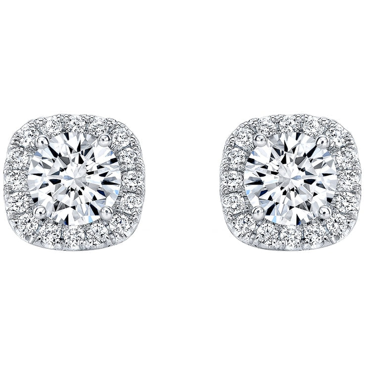 18KT White Gold 1.72ctw Round Brilliant Cut Diamond Earrings