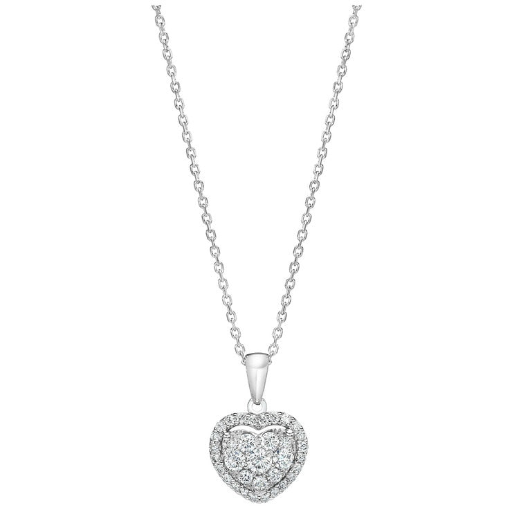 18KT White Gold Round Brilliant Cut 0.42ctw Diamond Pendant