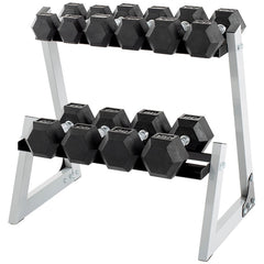 Weider Rubber Hex Dumbbell 80kg Set With Rack
