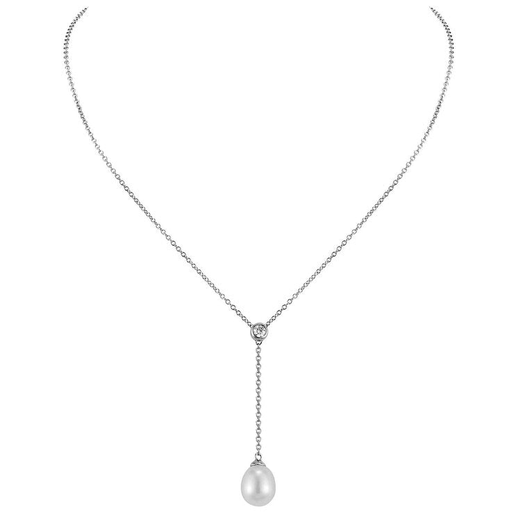 18KT White Gold Cultured Freshwater Pearl Pendant