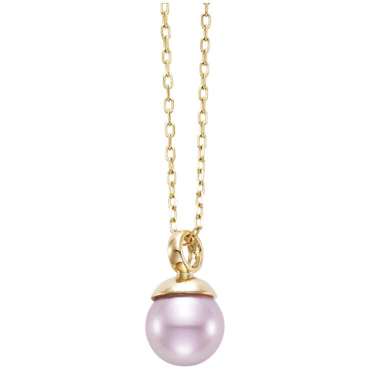 14KT Yellow Gold Pink Cultured Freshwater Pearl Pendant