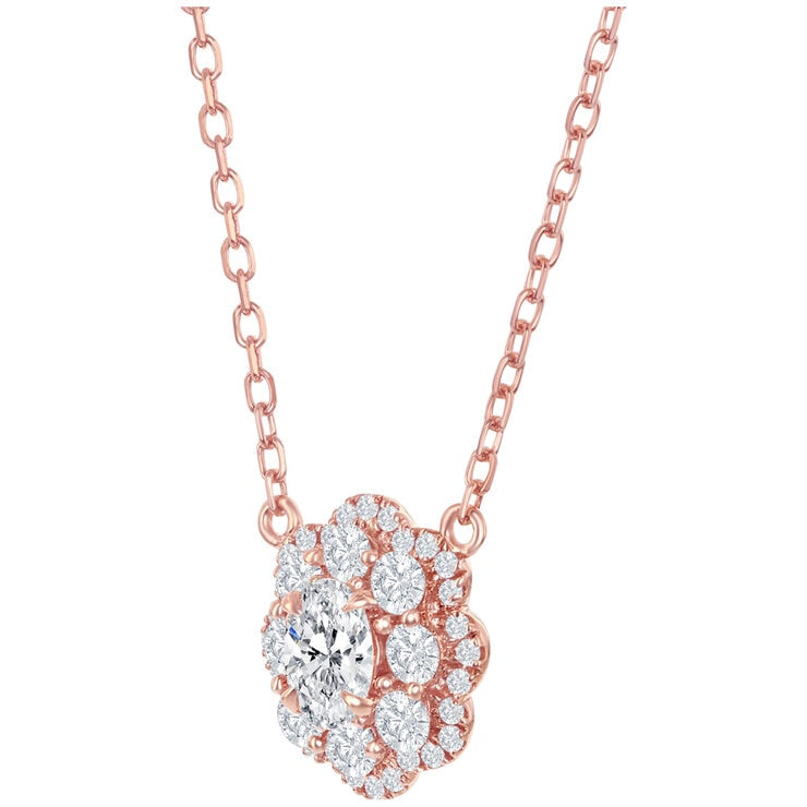 18KT Rose Gold 1.00ctw Diamond Fashion Necklace
