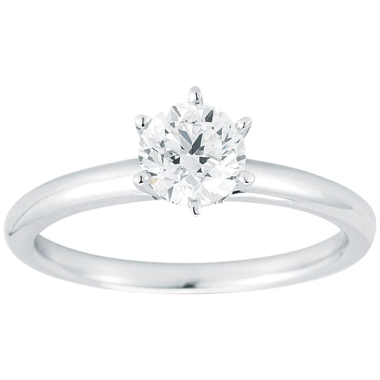 18KT White Gold 0.80ctw Round Solitaire Diamond Ring