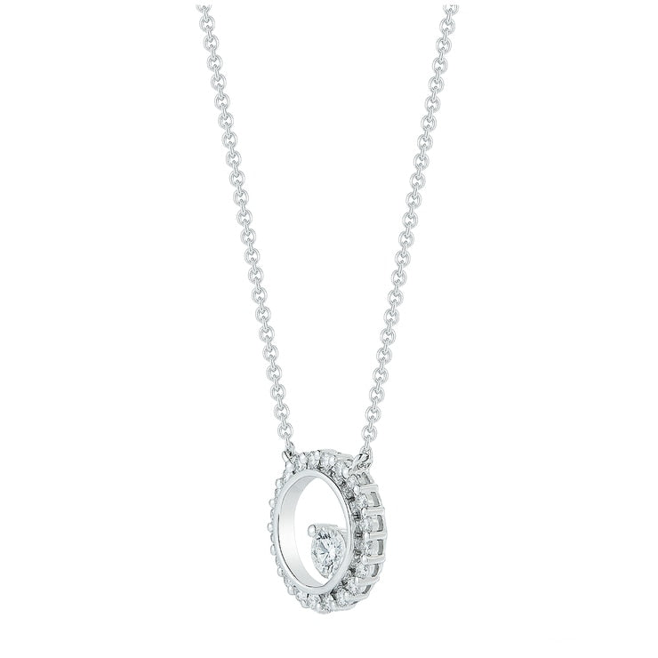 18KT White Gold Diamond Pendant 0.45ctw