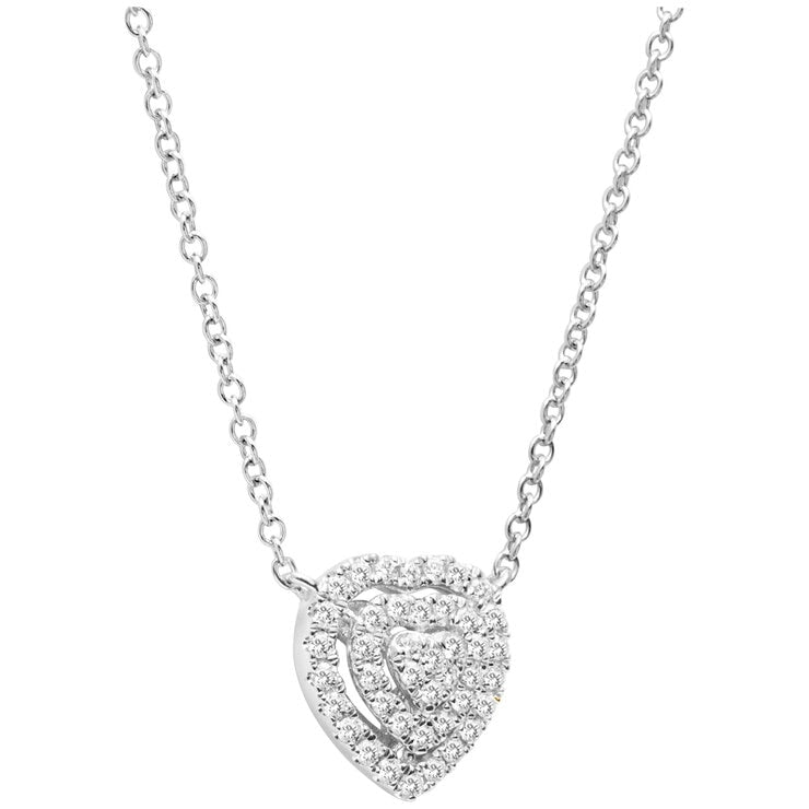 18KT White Gold 0.28ctw Round Brilliant Diamond Necklace