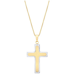 14KT Two Tone Gold Cross Pendant