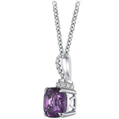18KT White Gold Amethyst And Diamond Pendant
