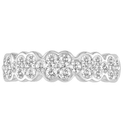 18KT White Gold 0.75ctw Round Diamond Multi Row Ring