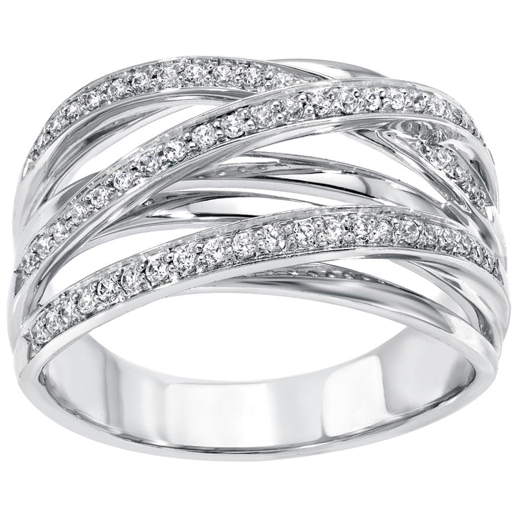 18KT White Gold Round Brilliant Cut 0.24ctw Diamond Ring
