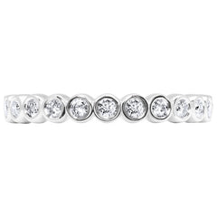 18KT White Gold 0.27ctw Diamond Rubover Setting Ring