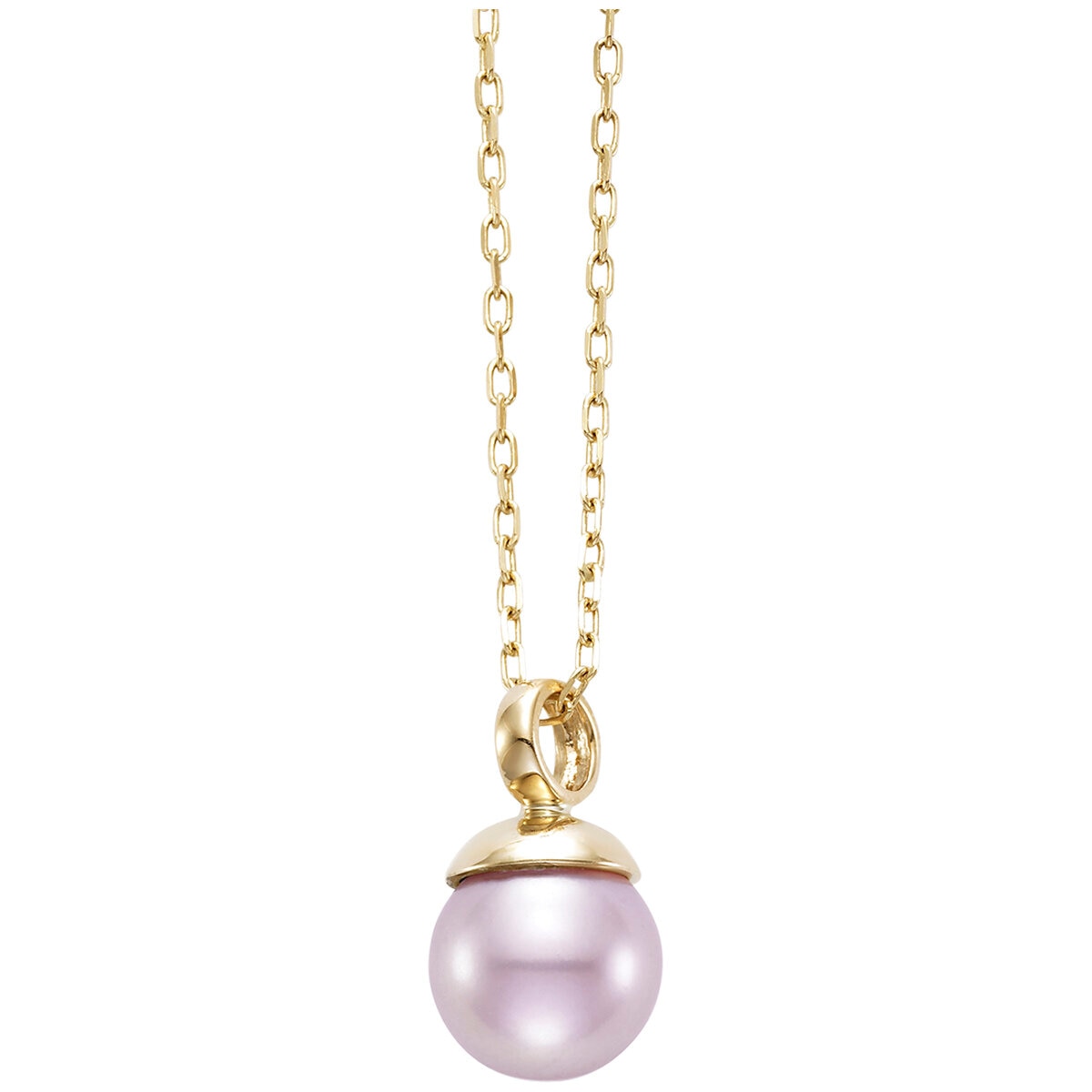 14KT Yellow Gold Pink Cultured Freshwater Pearl Pendant