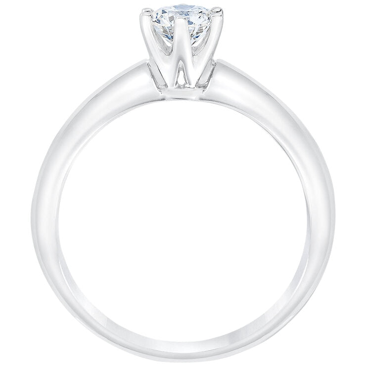 18KT White Gold 0.50ctw Round Diamond Solitaire Ring