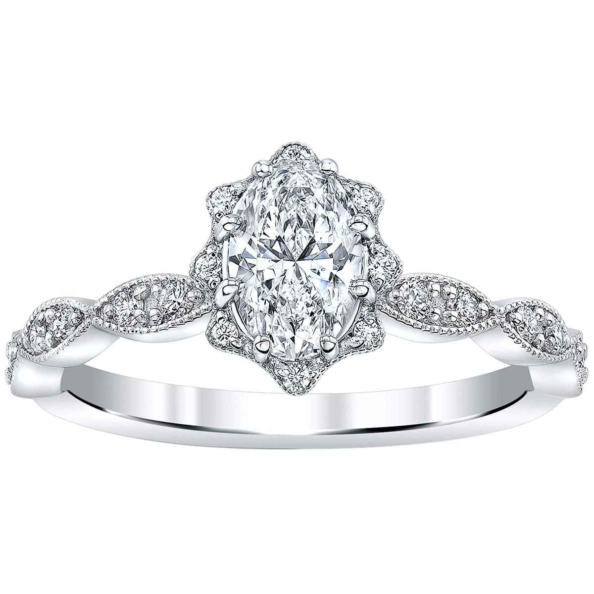 18KT White Gold 1.00ctw Diamond Bridal Ring Set