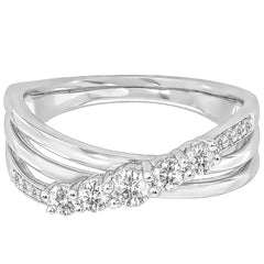 18KT White Gold 0.50ctw Round Diamond Wave Ring