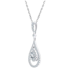 18KT White Gold 0.85ctw Diamond Teardrop Pendant