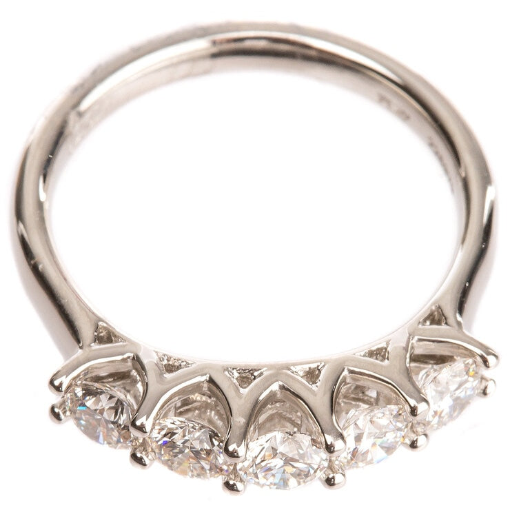 Platinum 1.00ctw Diamond 5 Round Stone Ring - Smartyez