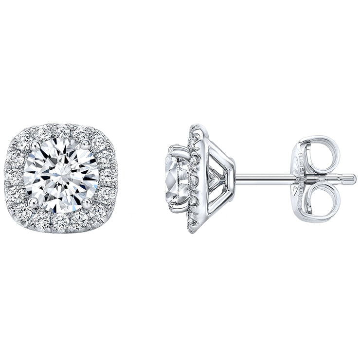 18KT White Gold 1.72ctw Round Brilliant Cut Diamond Earrings