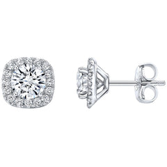 18KT White Gold 1.72ctw Round Brilliant Cut Diamond Earrings