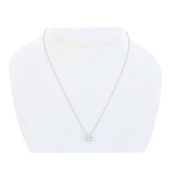 18KT White Gold 0.60ctw Diamond Oval Centre Pendant