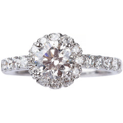 18KT White Gold 1.81ctw Diamond Ring With 1.00ctw Centre