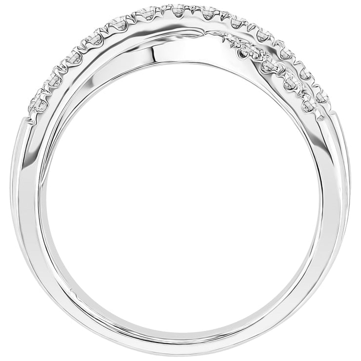 18KT White Gold Round Brilliant Cut 0.75ctw Diamond Wave Ring