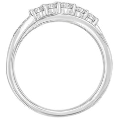 18KT White Gold 0.50ctw Round Diamond Wave Ring